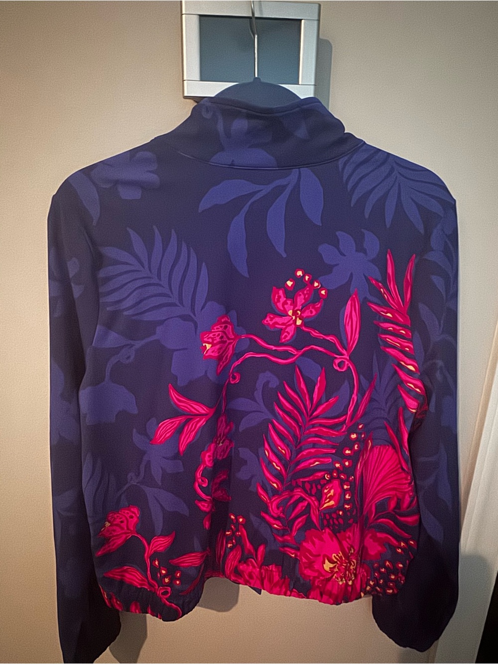 Lilly Pulitzer Luxectic Navy Jacket and Skort with Bright Pink Floral Print - Picture 2 of 7